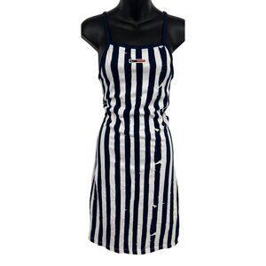 Nike Women Bodycon Dress Size XS Extra Small Blue White Stripe DM7995-410 NWT N